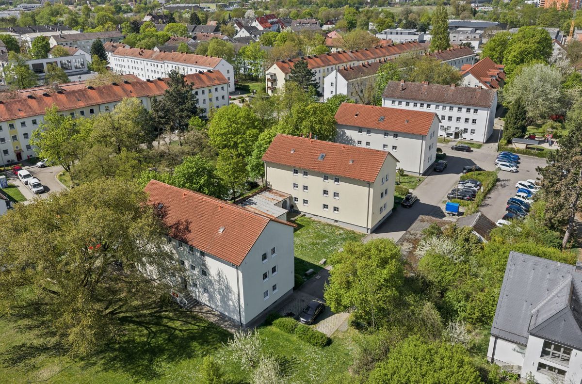 Dreikronen Regensburg — Luftaufnahme des Umfelds