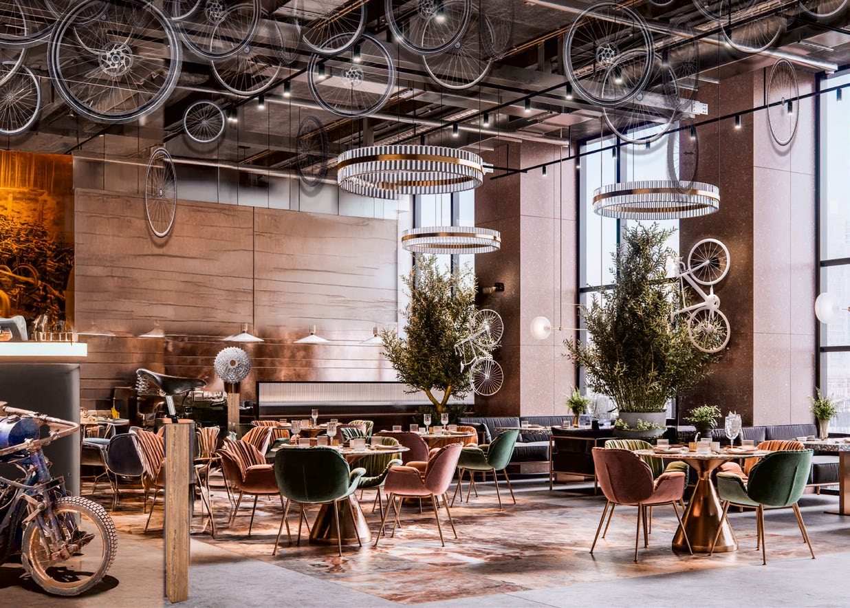 LOOP Nürnberg — Gastronomie im Quartier mit Rennrad-Motiv